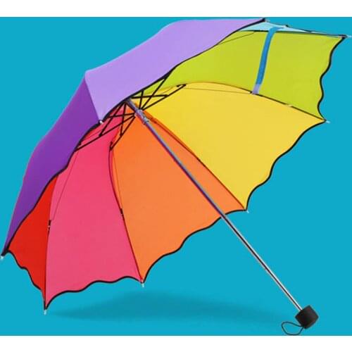 Children Umbrella Colorful Parasol Rainbow Folding Childrens Umbrellas Kids Rain Protection guarda chuva paraguas parapluie