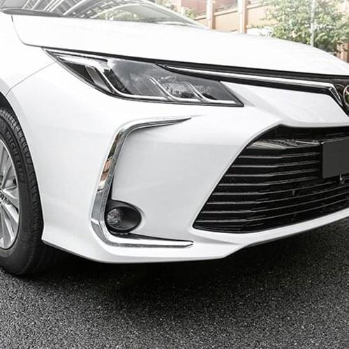 For Toyota Corolla Sedan 2019 2020 2021 Chrome Front Fog Light Lamp Eyelid Eyebrow Foglight Molding Trim Accessories Car Styling