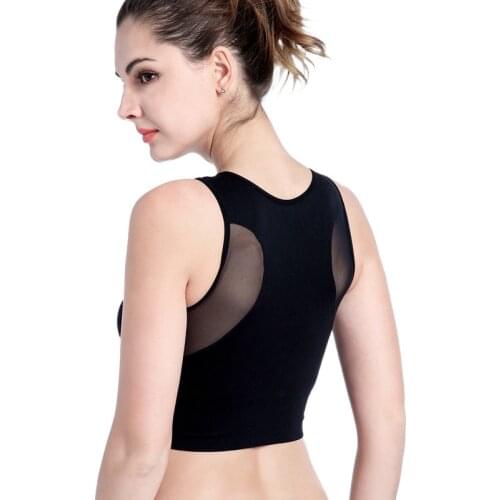 Women Mesh Stitching Plus Size Vest Sports Bras Running Yoga Push Up No Steel Ring Ladies Workout Top Underwear Bralette New I05