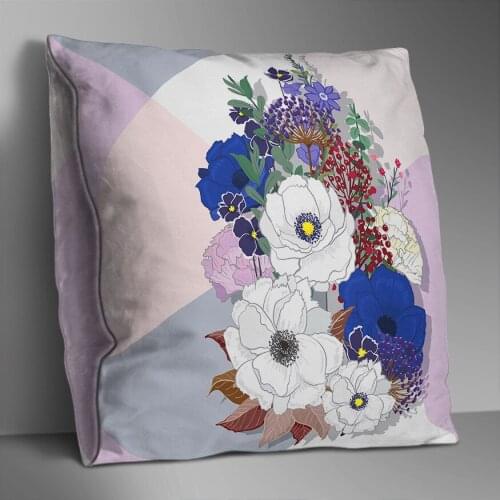 Flower Double Side Print Cushion Cover Polyester Decorative for Sofa Seat Soft Throw Pillow Case Cover 45x45cm Home Decor
