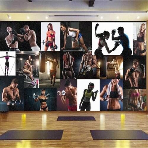 Fitness Bodybuilding Beauty Handsome Guy 3D Photo Wall paper Fitness Club Gym Industrial Decor Mural Wallpaper 3D Wall Cloth