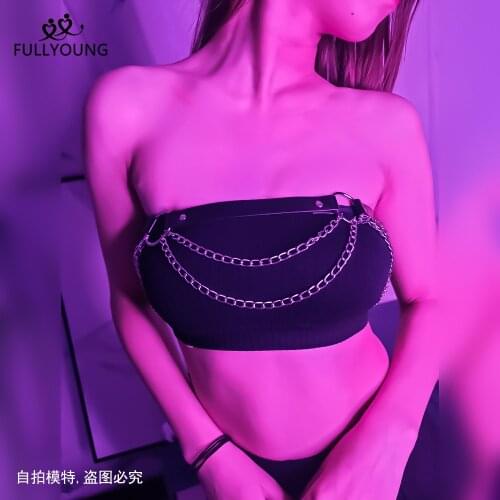 Fullyoung Harness Garter Belt Suspenders Straps Body Bondage Sexy Lingerie Woman Chain Bra Gothic Clothes Adjustable Underwear