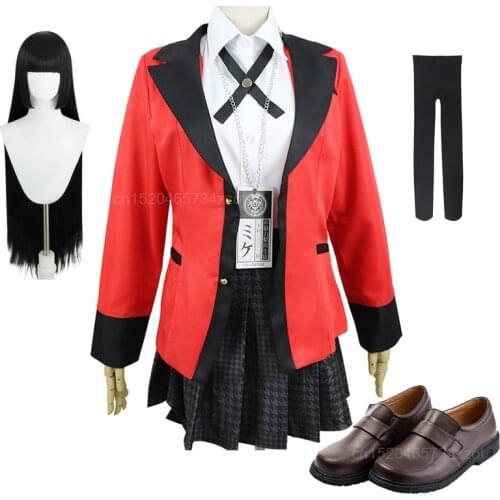 Kakegurui Jabami Yumeko Anime Cosplay Costume Japanese JK Uniform Skirt Set Jabami Yumeko Halloween Party Cosplay Costumes Girls