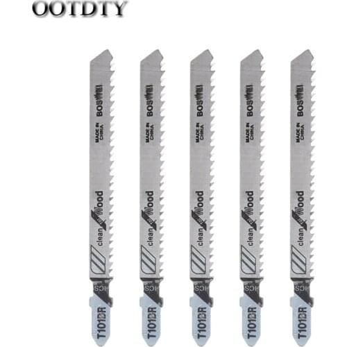 OOTDTY 5 Pcs T101BR HCS 100mm Jigsaw Blades Clean For Wood Laminated Board Cutting dorp shipping