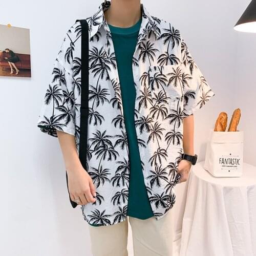 LIFENWENNA Print Summer Hot Sell Mens Beach Shirt Fashion Short Sleeve Floral Loose Casual Shirts Plus Asian Size M-5XL Hawaiian