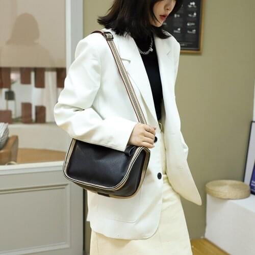 Trendy Fashion Ladys Shoulder Bag Cross Body Bag Top Layer Cowhide Women Handbag High Quality Ladys Square Bag Travel Bag