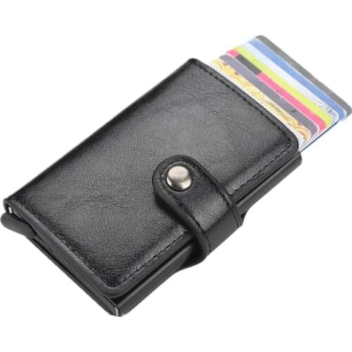 Mens Wallet Anti-demagnetization Card Holder Rfid Bank Card Credit Card anti-theft Smart Wallet Aluminum Alloy Card Holder