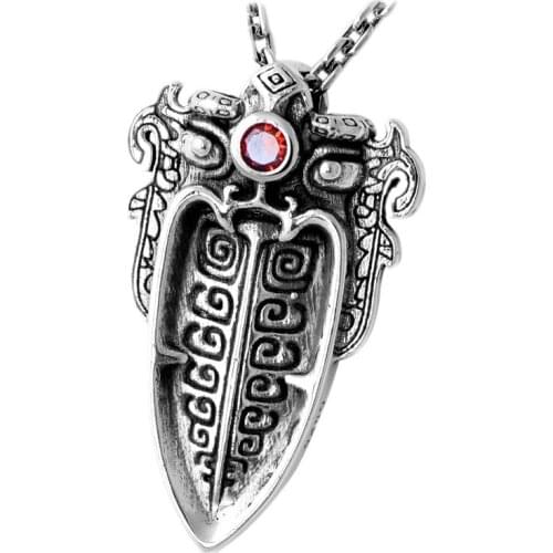 2021 New S925 Silver Jewelry Gluttonous Animal Face Pattern Arrow Pendant for Man Stylish Personality Ethnic Style Man Pendant