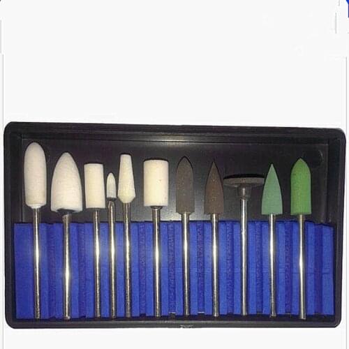 55 Pieces/5 Boxes Dental Polishers Kit Non-precious Metal Silicon Stone Dental Polishers for Polishing Adjusting Cobalt chromium
