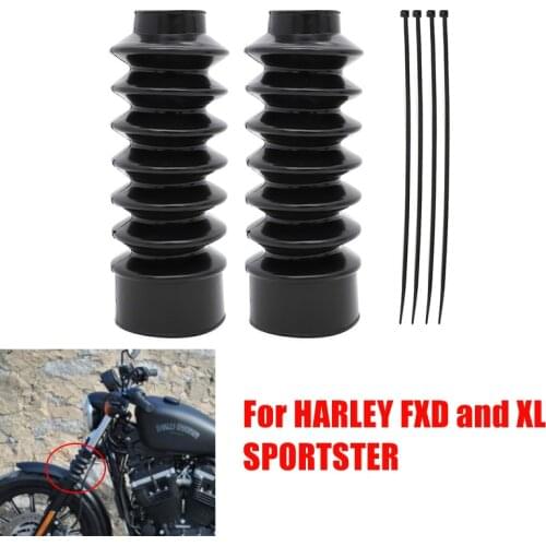 2 Piece Motorcycle front Fork Cover Gaiters Gators Long Boots 39mm Rubber For Harley Sportster XL883 XL1200 FXD & XL Sportster