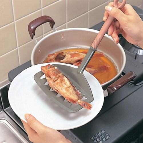 Nylon Fish Turner Wooden Handle Steak Shovel Meat Spatula Restaurant Kitchen Cooking Utensils Kitchenware