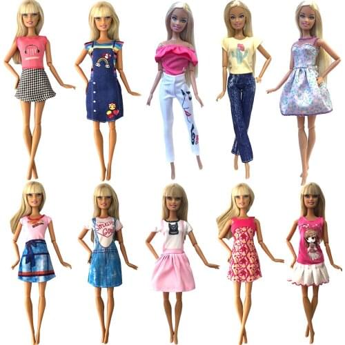 NK 10 Set Newest Doll Princess Daily Fashion Clothes Beautiful Party Top Dress For Barbie Doll Best Child Girl Gift 21A 7X
