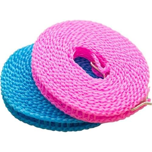 Non-slip Drying Clothes Hanger Rope Windproof Nylon Clothesline Washing Line With Metal Hook Laundry Rope