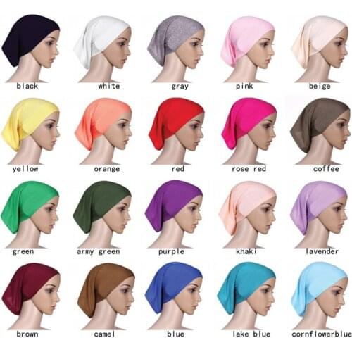New Women Under Scarf Hat Cap Bone Bonnet Ninja Hijab Islamic Head Neck Cover Head Scarf Muslim Under Scarf Hijab Cap Headwear