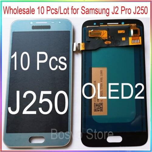 Wholesale 10 Pcs/Lot for samsung J2 Pro J250 LCD Screen Display with Touch Digitizer Assembly