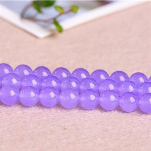 RONGQING Fresh Violet Chalcedony Beads Necklace Bracelet Jewelry Accessories for Handmade DIY 4mm,6mm,8mm,10mm,12mm