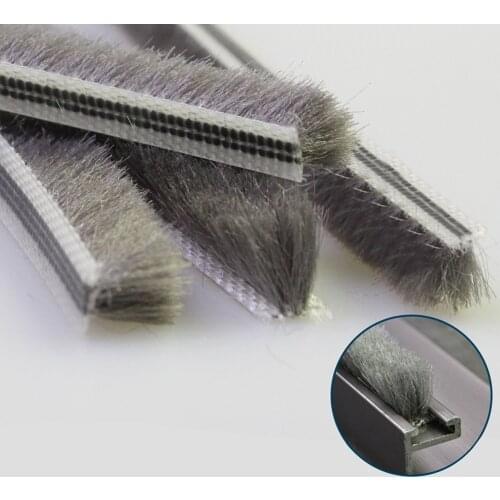 10Meters Self Adhesive Seal Strip Door Draught Excluder Window Pile Seal Film Door Brush Swal glass bathroom home Weather Strip