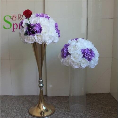 SPR purple white wedding table centerpiece flower ball party backdrop decoratios flore 10pcs/lot