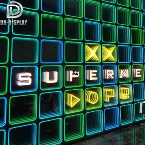 DD Bar Club Decoration Neon Light Tunnel Outdoor Restaurant Decor Ornaments Layer Mirror Vogue Attractive Melaleuca Tunnel Light