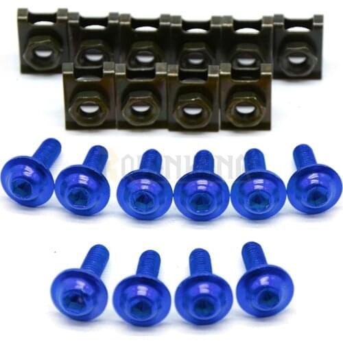 Brand new 6mm cnc aluminum blue motorcycle parts fairing bolts screws For YAMAHA YZF R1 R6 1998 1999 2000 2001 2002 2003 2004