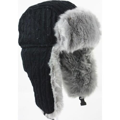 Wuaumx Winter Bomber Hat Russian Hat Men earflaps cap Protect Warm Thicken Bomber Hat For Women Woolen Ear Protection Bonnet Cap