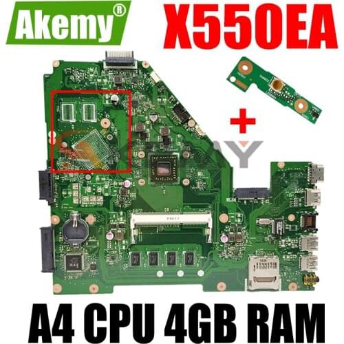 X550EA Laptop motherboard For Asus X550EA X550EP X550E X552E Test original mainboard 4G RAM A4 CPU