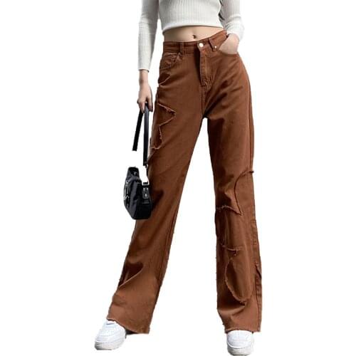 Women Fashion Bodycon Jeans Hot Patchwork Harajuku Aesthetic Pants Jeans High Waisted Jeans Denim Pants