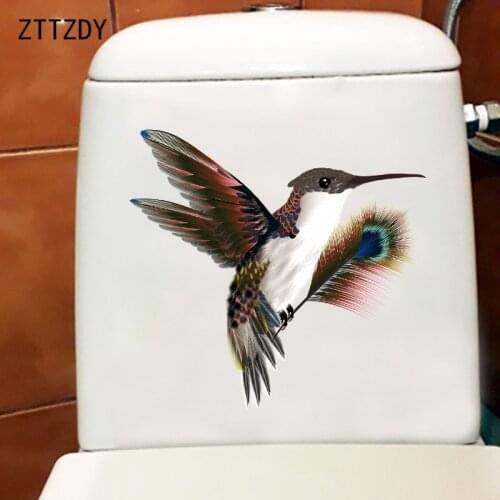 ZTTZDY 25.8×24.5CM Ornate Feathered Bird Animal Wall Decor Stickers Home Toilet WC Accessories T2-1374