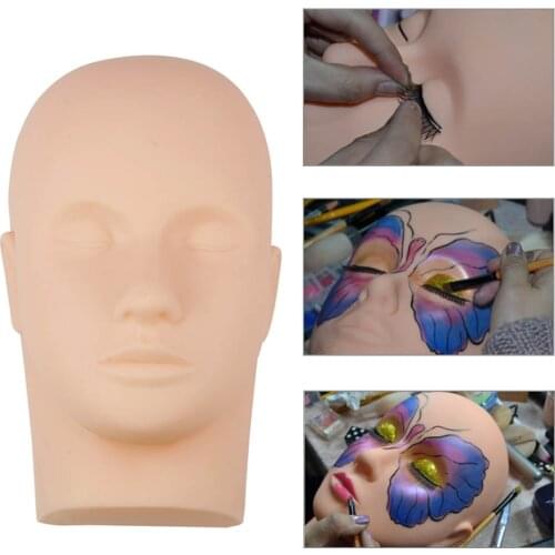 1pc Massage Mannequin Head Eyelashes Extension Training Professional Makeup Practice Fake Model Lashes Grafting Cosmetic Tool