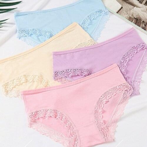 1PC Lace Underwear Modal Briefs Bamboo Charcoal Fiber Girls' New Summer Ladies