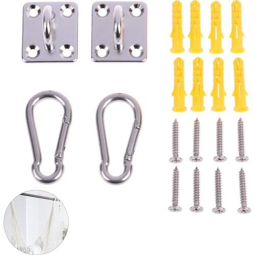 2 Sets Of Suspended Ceiling Wall Mount U-Shaped Hooks Stainless Steel Heavy Duty Multi-Function Hammock Hammock Hook Metal Base