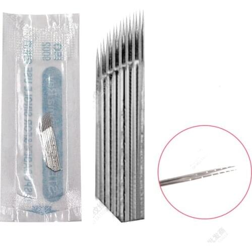 2 Row 15 Needle Permanent Makeup Eyebrow Tatoo Blade Microblading Needles For 3D Embroidery Manual Tattoo Pen Machine