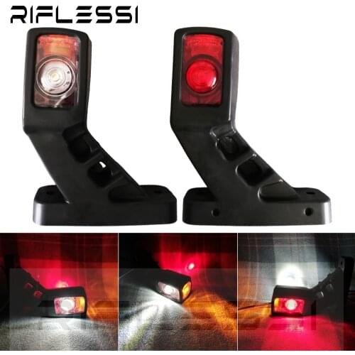 2 x 12V 24V Truck Side Lights Trailer Tractor Position Lamp Lorry Rear Clearance Light Marker Signal Lamps Red White Amber