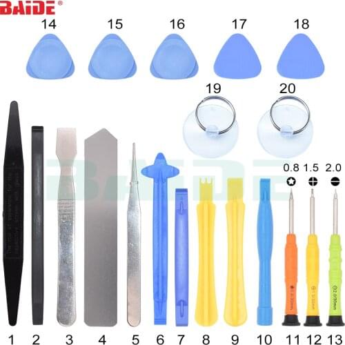 20 in 1 Repair Tools Kit Spudger Pry Opening Tool Screwdriver Set for iPhone iPad Samsung Cell Phone Hand Tools Set 20set/lot