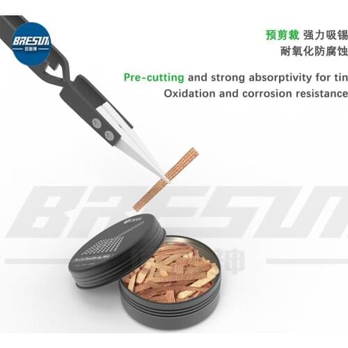 2UUL Pre-cut Desoldering Wicks 2mm*25mm*100pcs with Reversed Ceramic Tweezers
