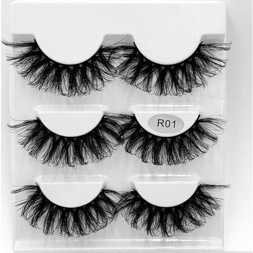 3Pair Fluffy Dramatic 3D Mink Lashes Effect Handmade Cruelty Free Women Beauty Multi-layer Eye Makeup Tool Long Natural Eyelashe