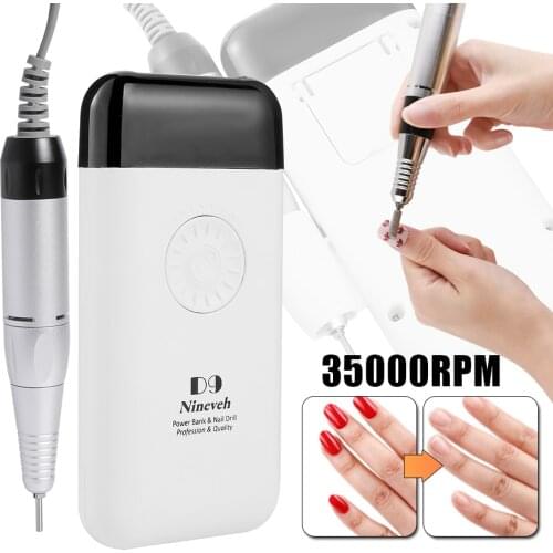 35000RPM Nail Drill Machine Electric File Polisher for Manicure Pedicure Gel Knob Nail Art Removal Grinding Tools Speed Display