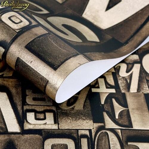 Beibehang papel de parede 3d wallpaper roll TV background English letter wall paper gold foil ceiling covering wall paper