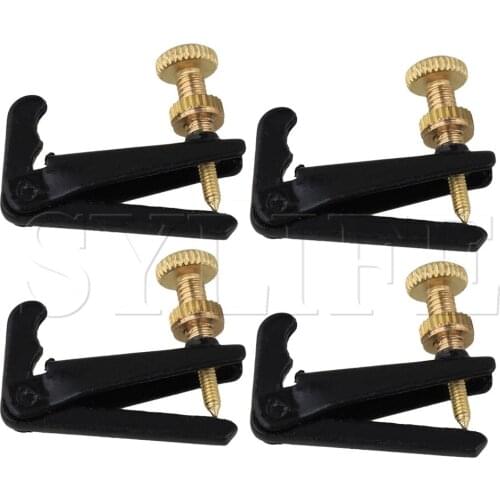 4pcs 4/4 3/4 Violin Metal Fine Tuning Adjuster black and gold