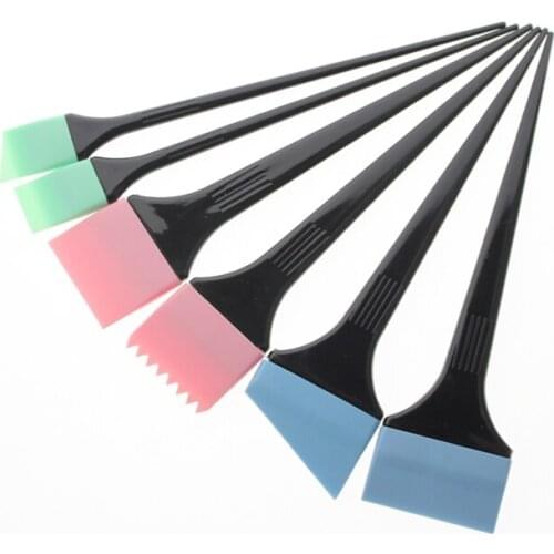 6Pcs/Set Professional Salon Hair Coloring Comb Brush Plastic Handle Silicone Dyeing Hairdressing Tools Accessories Set Kit