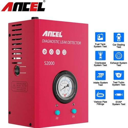 ANCEL S2000 Car Smoke Leak Detector Pipe Gas Smog Leakage Locator EVAP System Analyzer Inspection Tool Suitable For All Car Mode