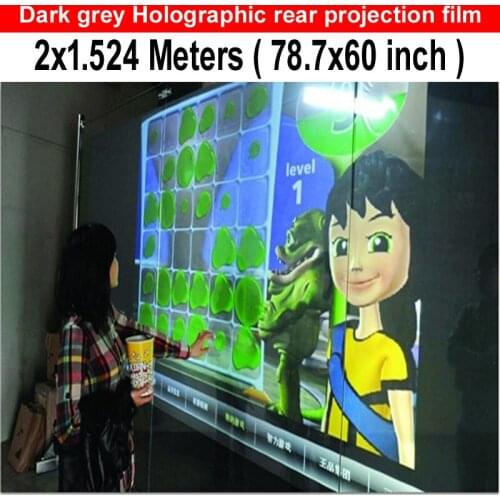 Free Shipping (1.524m * 2m) 100" 4:3 Wide View Grey HD Holographic Curved Projection Screen Film