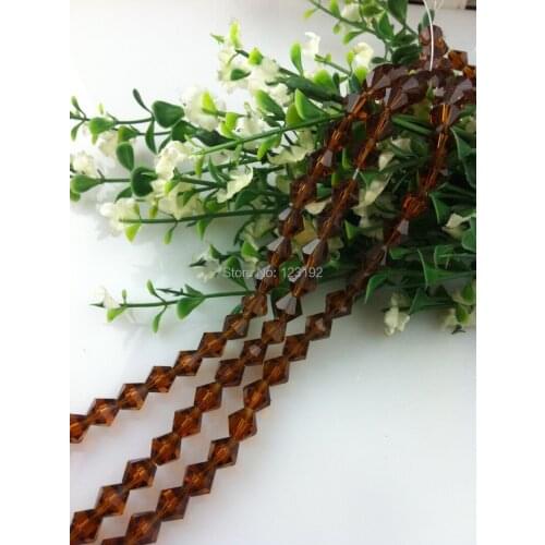 Free Shipping! 200pcs/Lot, Chinese Top Quality 8mm Crystal Brown Color Crystal Bicone Beads, Crystal Beads Accessories