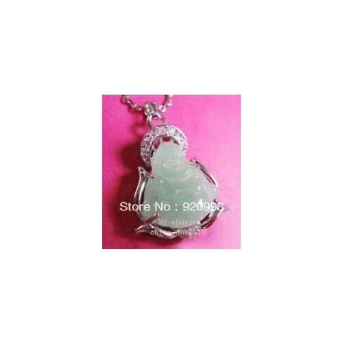 Free P&P*******Charm Silver Natural stone Buddha Pendant and Necklace