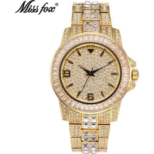 MISSFOX MISS FOX Brand Women Watches Luxury Women quartz Watches Female Ladies Bling Rhinestone Wristwatches Relogio Feminino