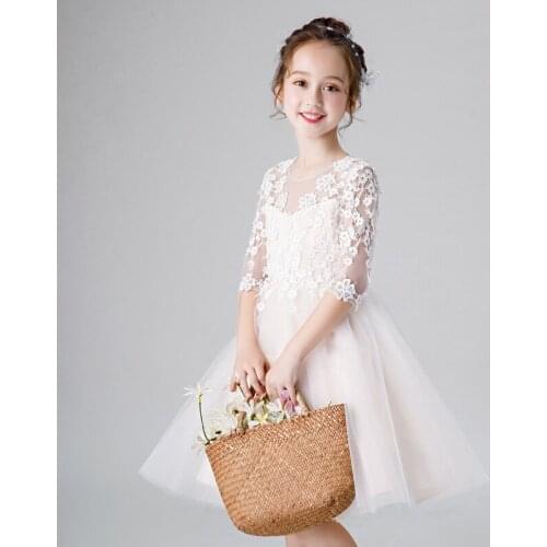 Flower Girl lace Dresses Weddings Ball Gown Pageant Girl Princess Dress Girl Party Dress Birthday Clothes for kids 2-13 year