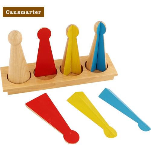 Kids Fraction Montessori Math Toys Wooden Material Practice Learn Toy Fraction Skittles Games Preschool Teaching Aids MA013-3