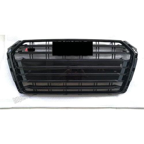 For s4 style sport front enchants mesh honeycomb grill gloss Black cover for audi a4 / s4 b9 2017 2018 2019