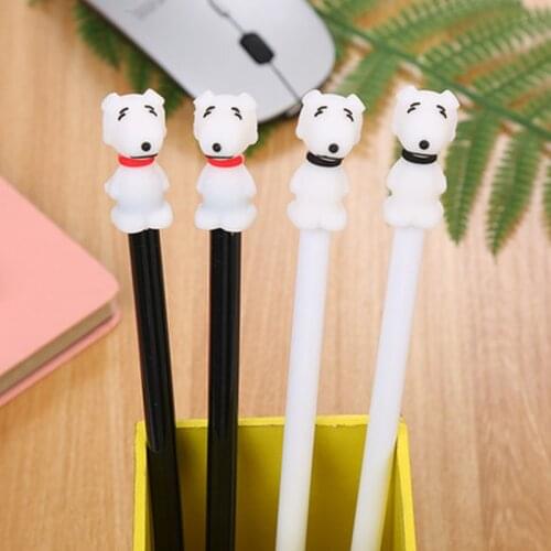1pcs Puppy Gel Pen 0.5mm Cute Pens Novelty Stationery Kawaii Gel Pens Student Black Writing Signing Pen Kawaii School Supplies