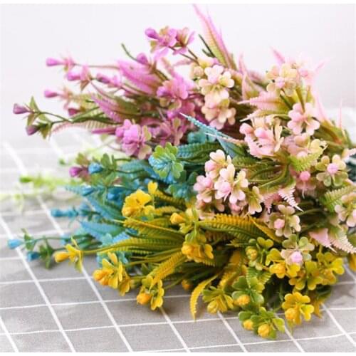 Artificial plants plastic green grass Fake plant decorate flowers 1 pcs artificial flowerFor wedding home garden Plastic plant